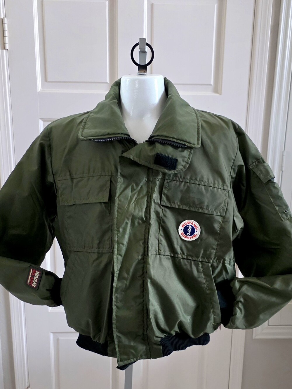 Mustang Survival Mens Dark Green OPS USS Cleveland LPD-7 015 Flotation Bomber